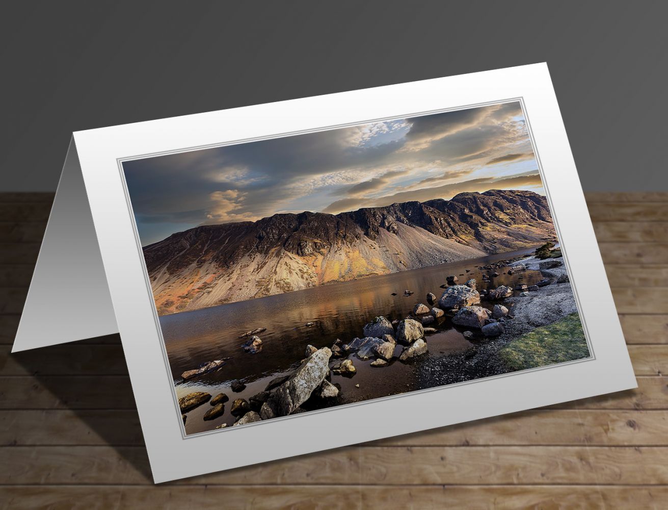 A greetings card containing the image Sunset over the Wastwater Screes by Martin Lawrence