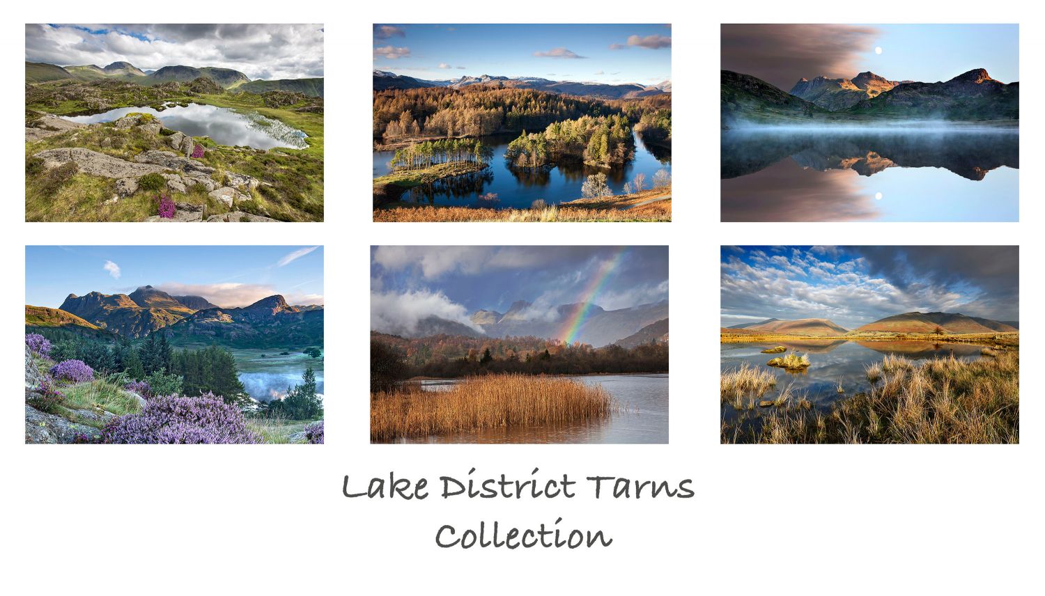 A pack of 6 Lake District Greeting cards featuring stunning images of some of the English Lake District's most famous tarns including Blea Tarn and Elterwater Tarn A pack of 6 Lake District Greeting cards featuring stunning images of some of the English Lake District's most famous tarns including Blea Tarn and Elterwater Tarn