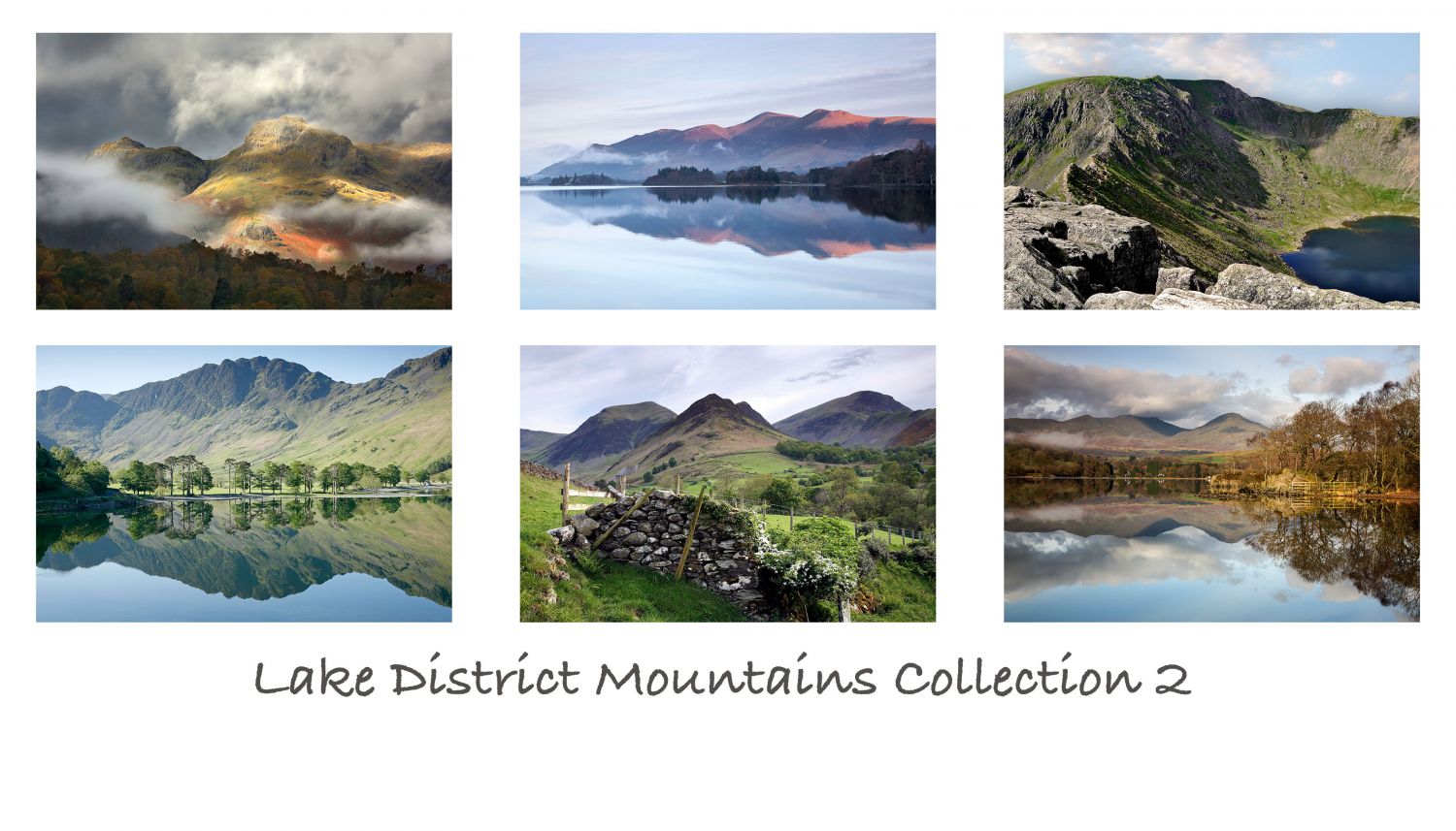 A pack of 6 Lake District Greeting cards featuring stunning images of some of the English Lake District's most famous mountains including Skiddaw and Haystacks.