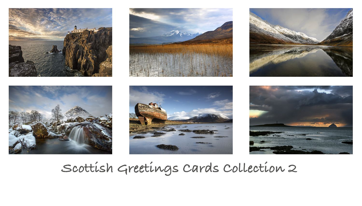 A pack of 6 Scottish Greeting cards featuring stunning images of some of Scotland’s most famous locations including Glencoe, Isle of Skye and Isle of Arran