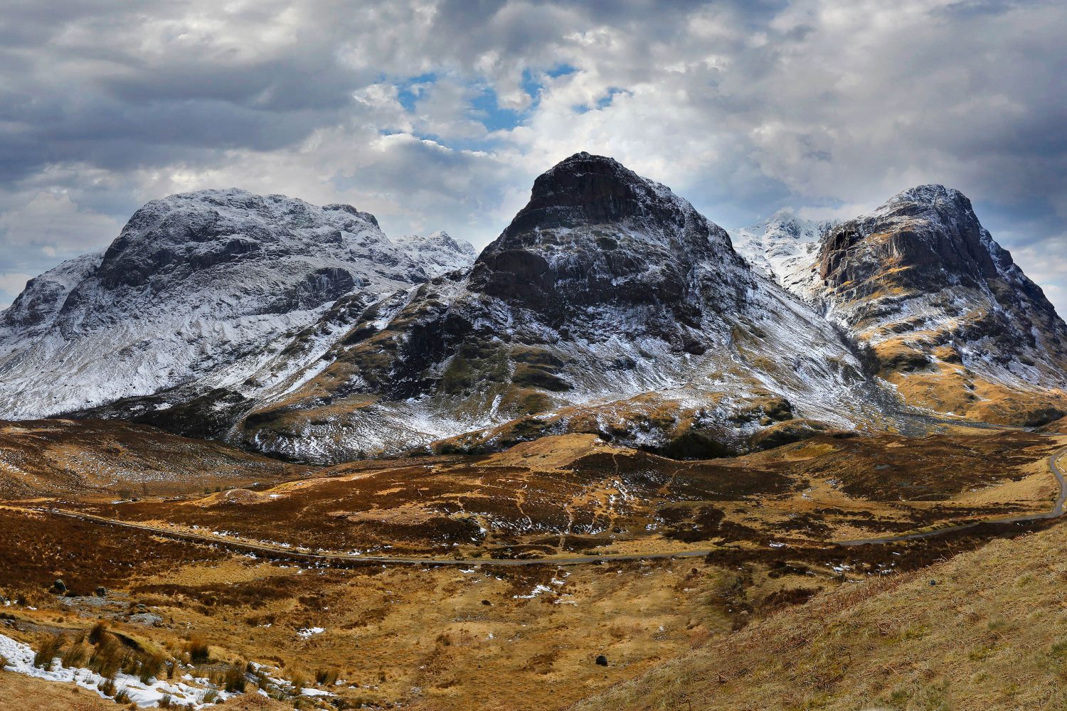 The Three Sisters of Glen Coe taken from the Piper's layby.