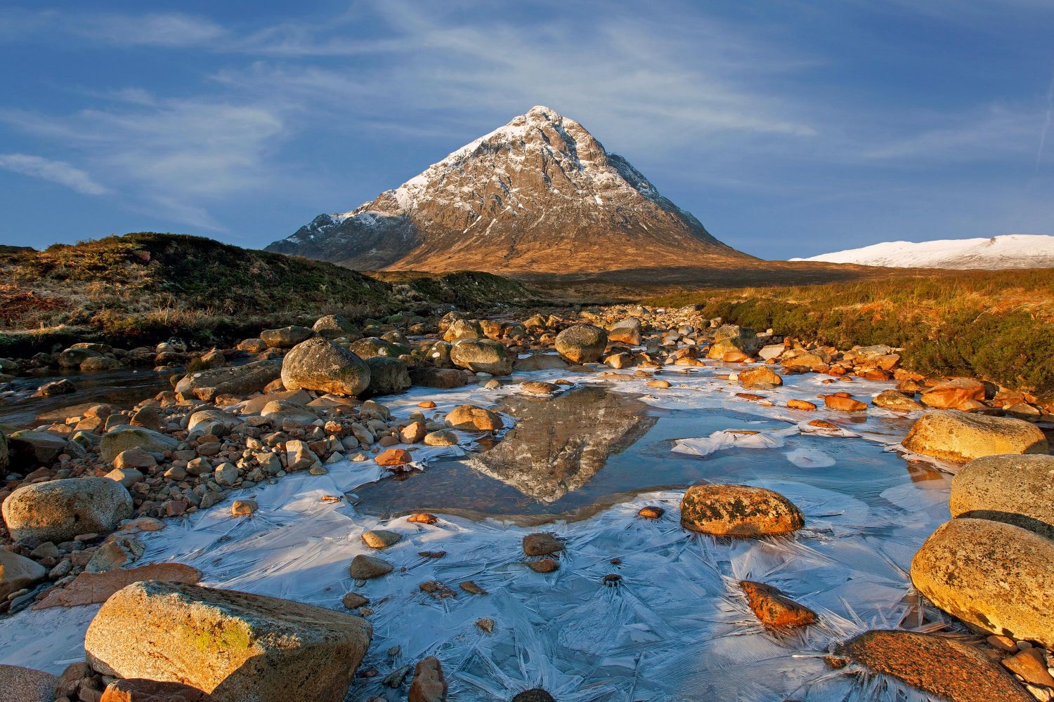 Buachaille Etive Mor reflections in the River Coupall