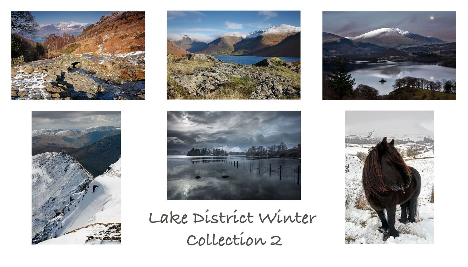 A pack of 6 Lake District Greeting cards featuring stunning snowy images of some of the beautiful English Lake District lakes and mountains.