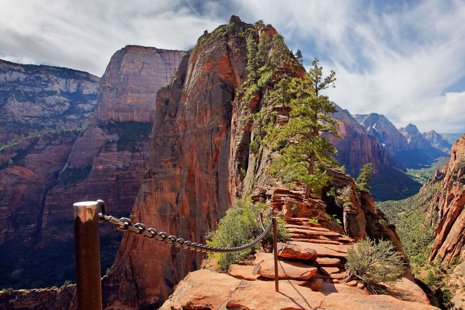 The Step of Faith on Angels Landing Zion National Park
