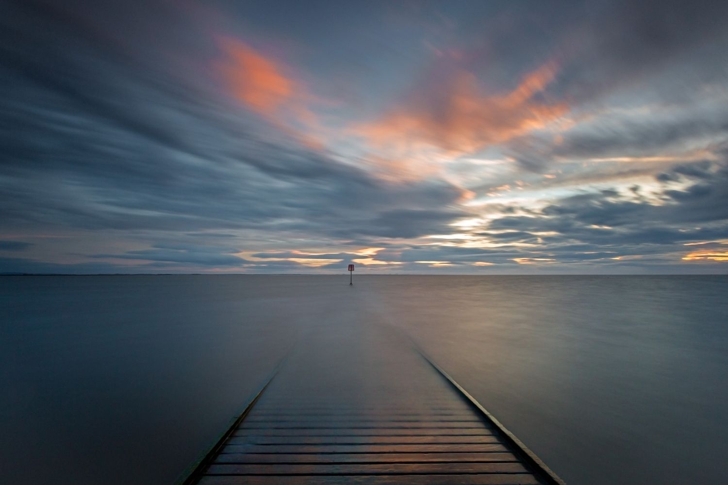 High Tide at Lytham Jetty, Lancashire at sunset