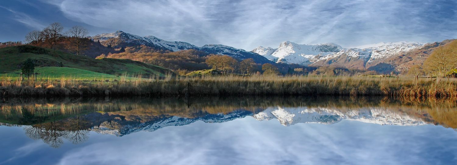 River Brathay and The Langdale Pikes by Martin Lawrence
