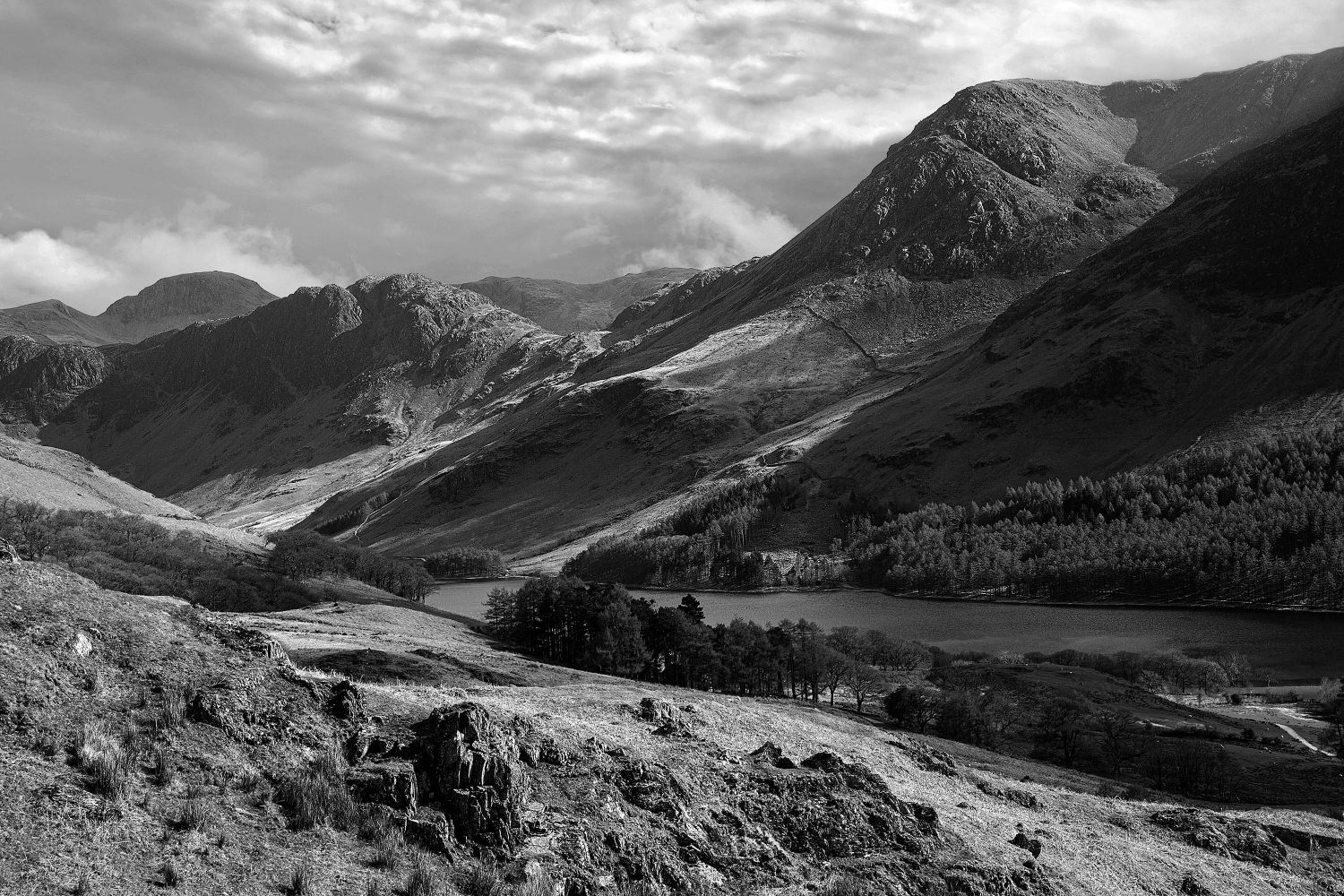 Haystacks and High Crag above Buttermere in Black and White by Martin Lawrence