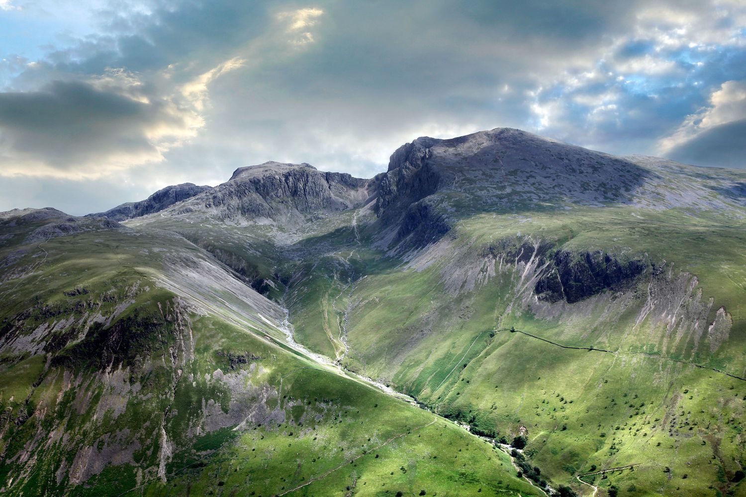 Scafell and Scafell Pike from the summit of Yewbarrow