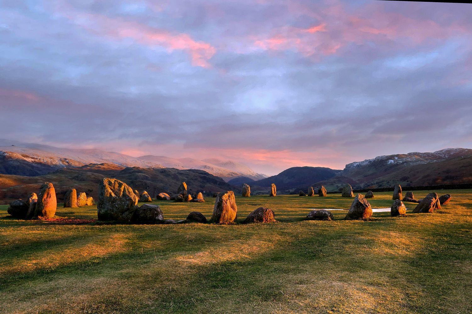 Sunset over Castlerigg Stone Circle by Martin Lawrence Photography