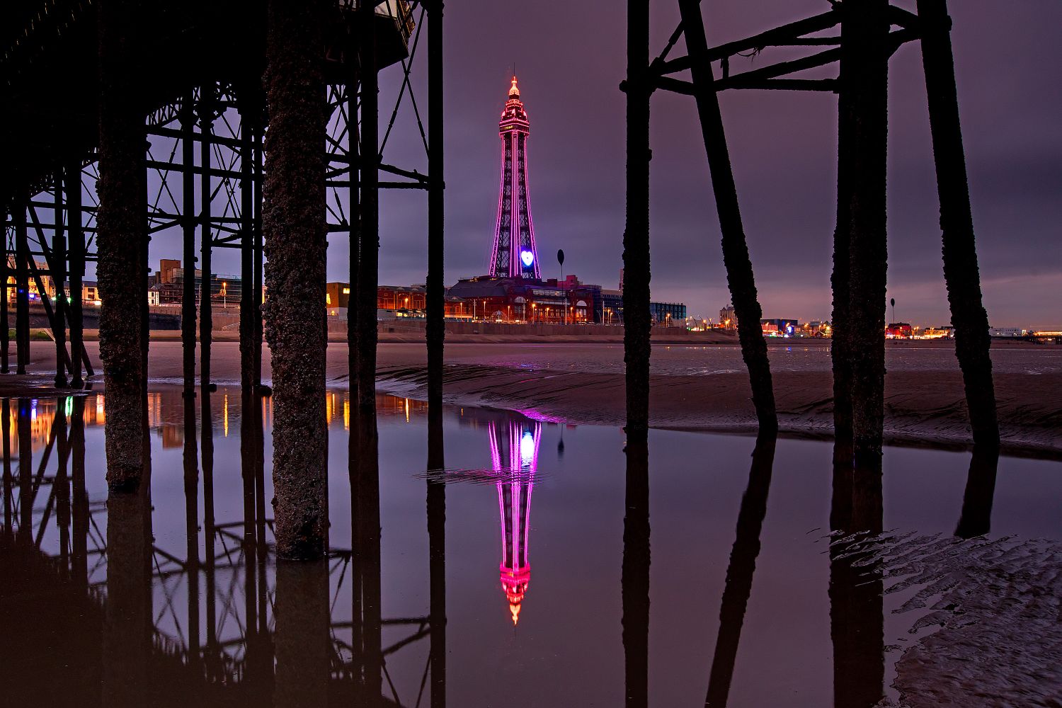 Reflecting on Blackpool Tower by Landscape Photographer Martin Lawrence