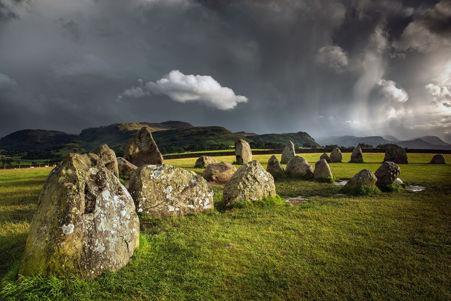 Storm approaches Castlerigg Stone Circle bt Lake District Photographer Martin Lawrence