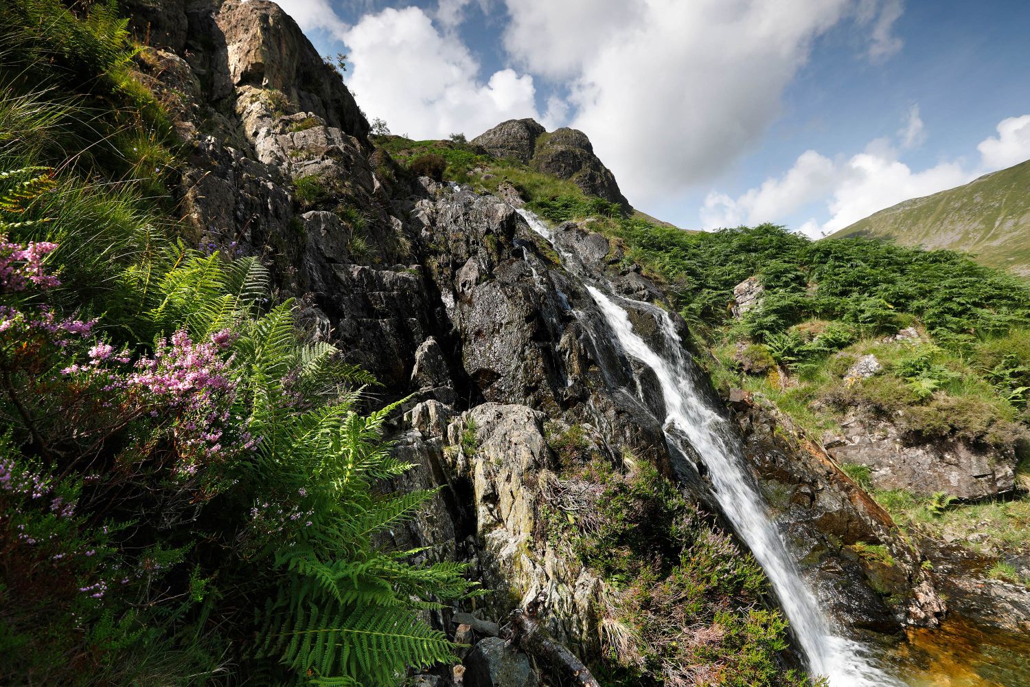 Waterfall along Deepdale Beck below Greenhow End