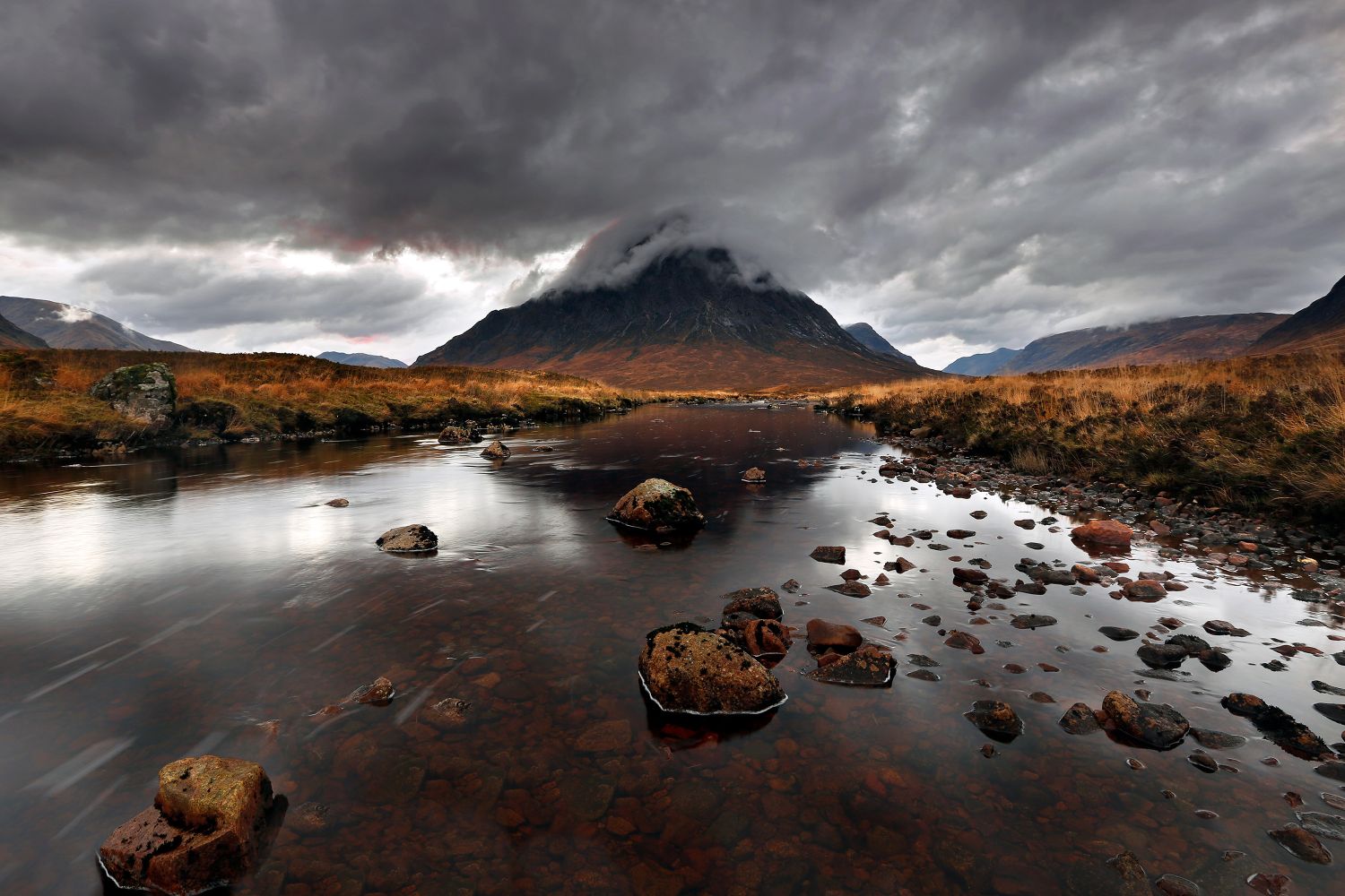 Clouds surround the summit of Buachaille Etive Mor by Martin Lawrence