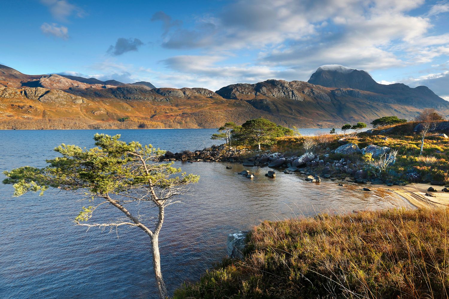 A dusting of snow on Slioch across Loch Maree by Martin Lawrence
