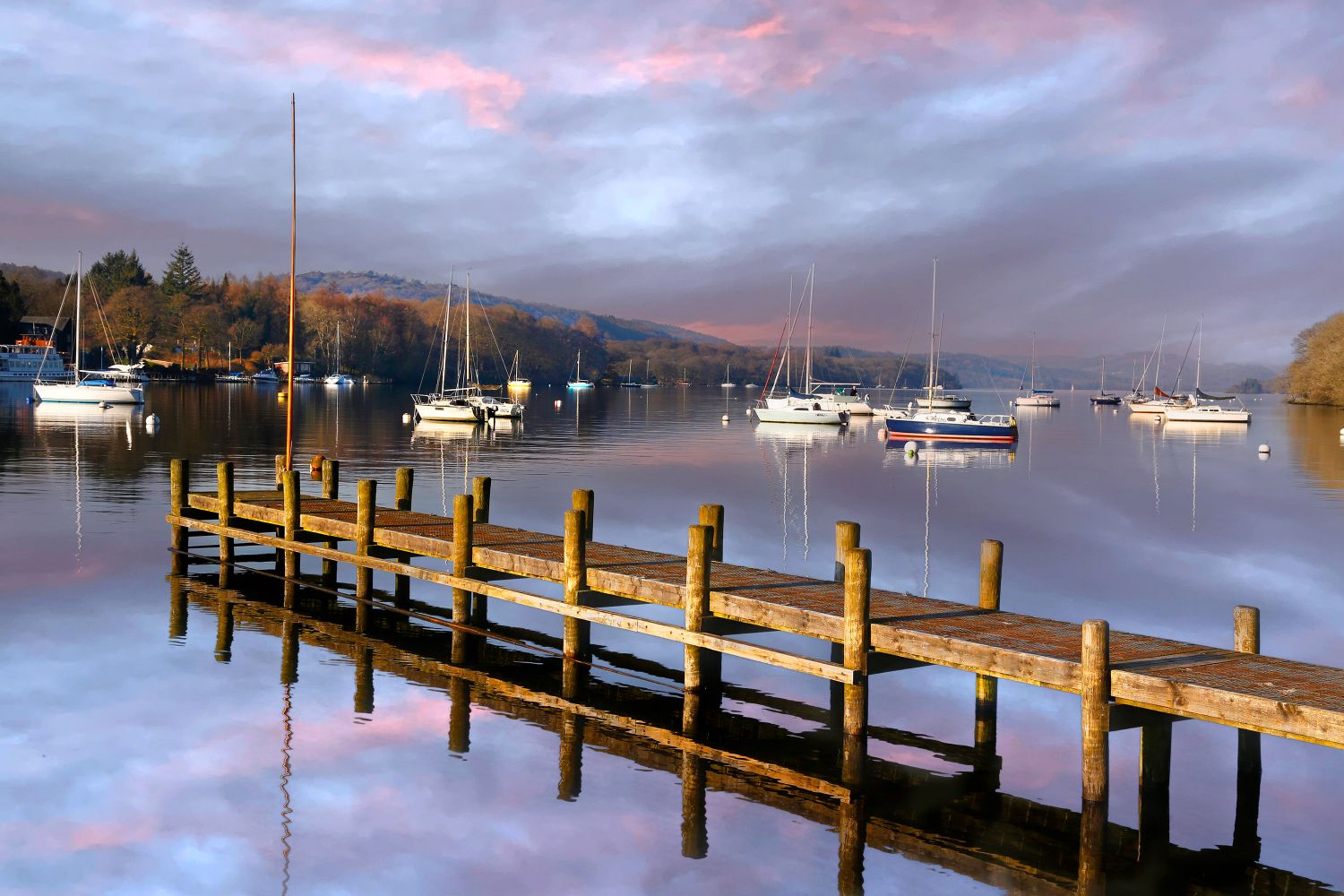 Autumn sunset over Windermere from Fell Foot by Martin Lawrence Photography