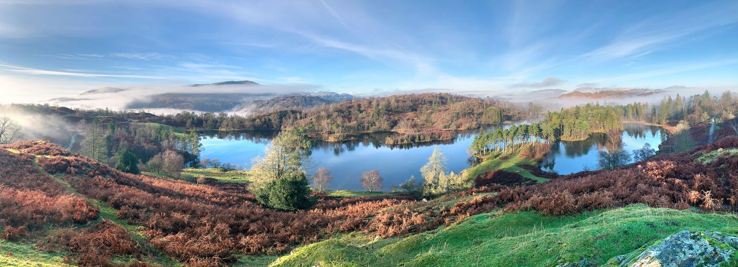 Mist surrounds Tarn Hows by Martin Lawrence Photography