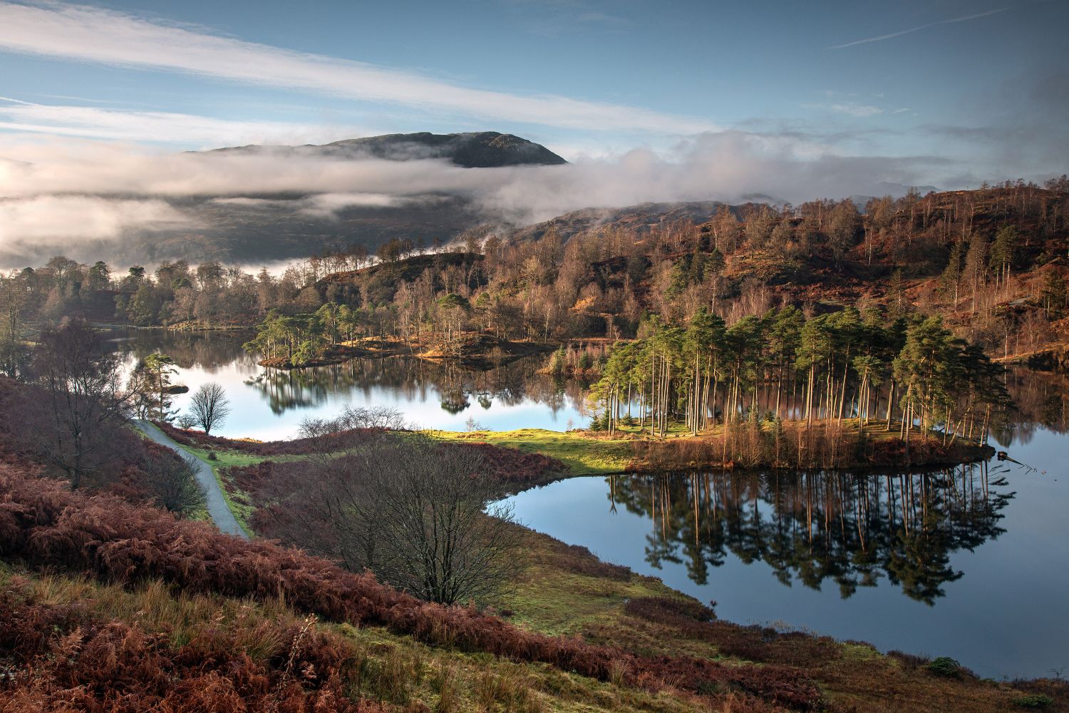 Winter mist surrounds the summit of Wetherlam by Martin Lawrence