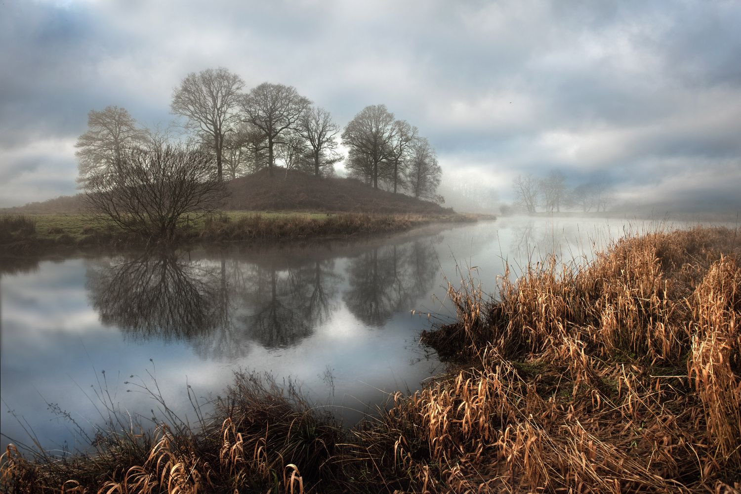 Fog lifts along the River Brathay by Martin Lawrence Photography