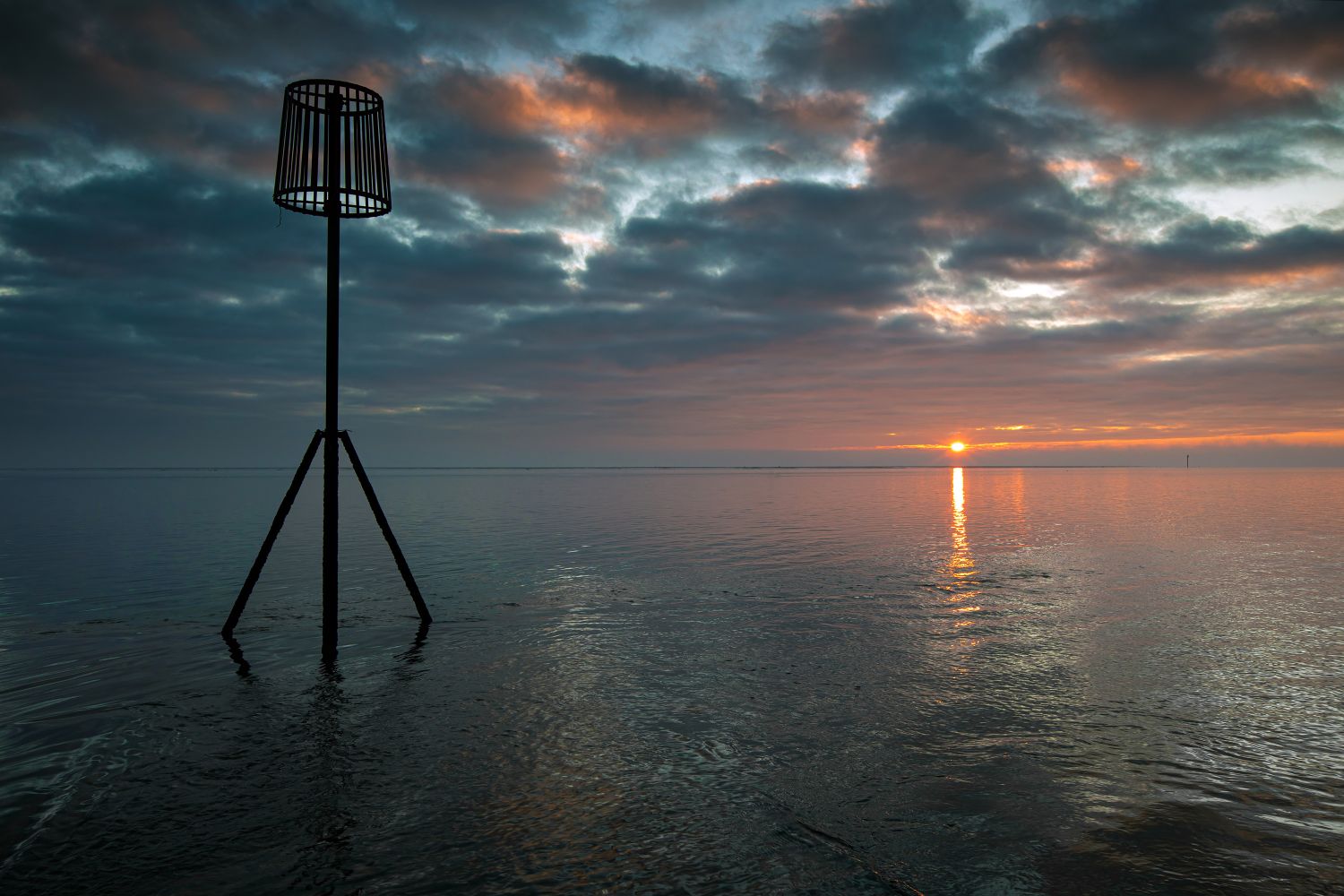 Sunset over Lytham St Annes Jetty by Martin Lawrence Photography