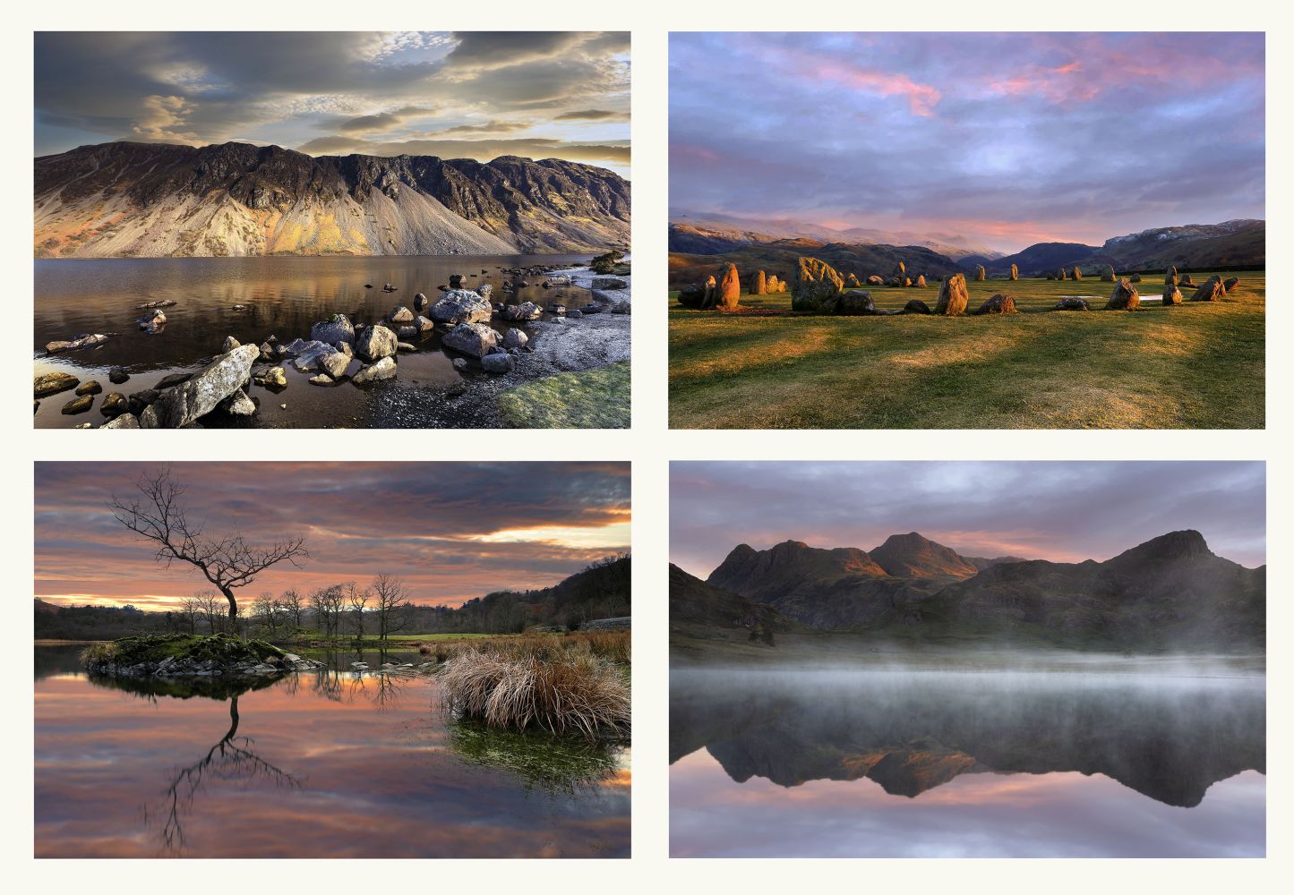 Lake District sunrise and sunsets group of four by Martin Lawrence