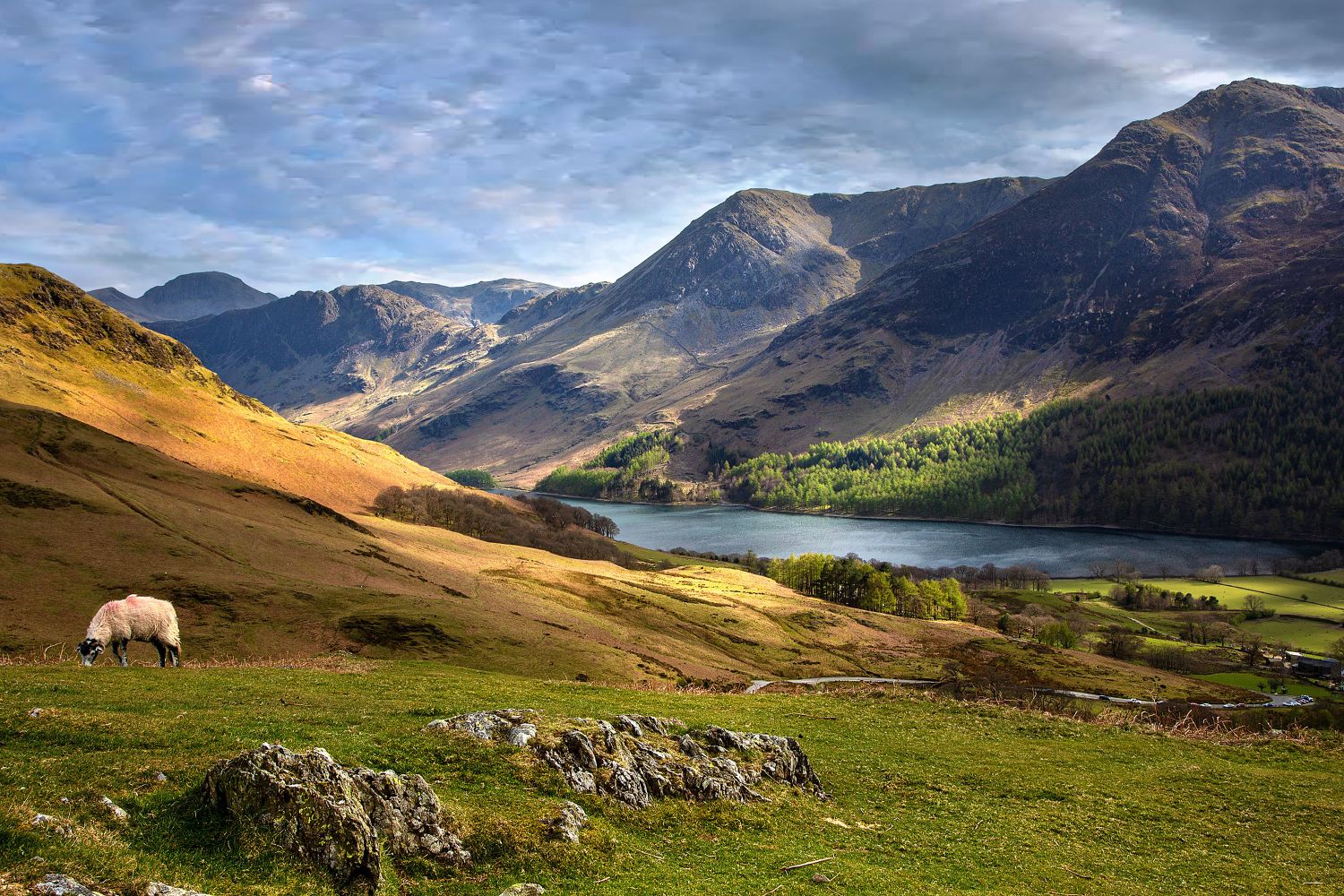 Crummock Water and Haystacks from the descent of Rannerdale by Martin Lawrence