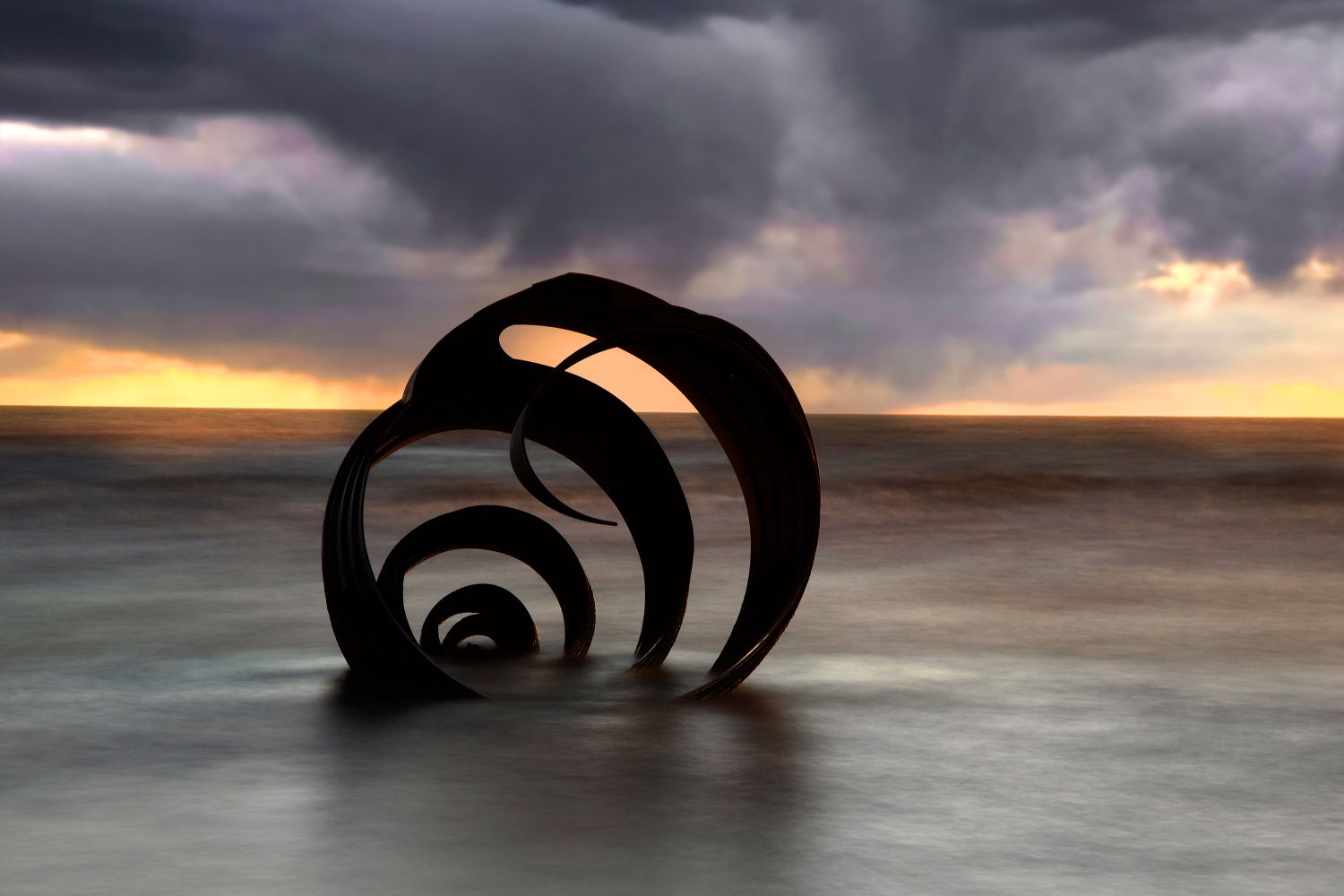 Storm clouds beyond Mary's Shell on the North West coast by Martin Lawrence