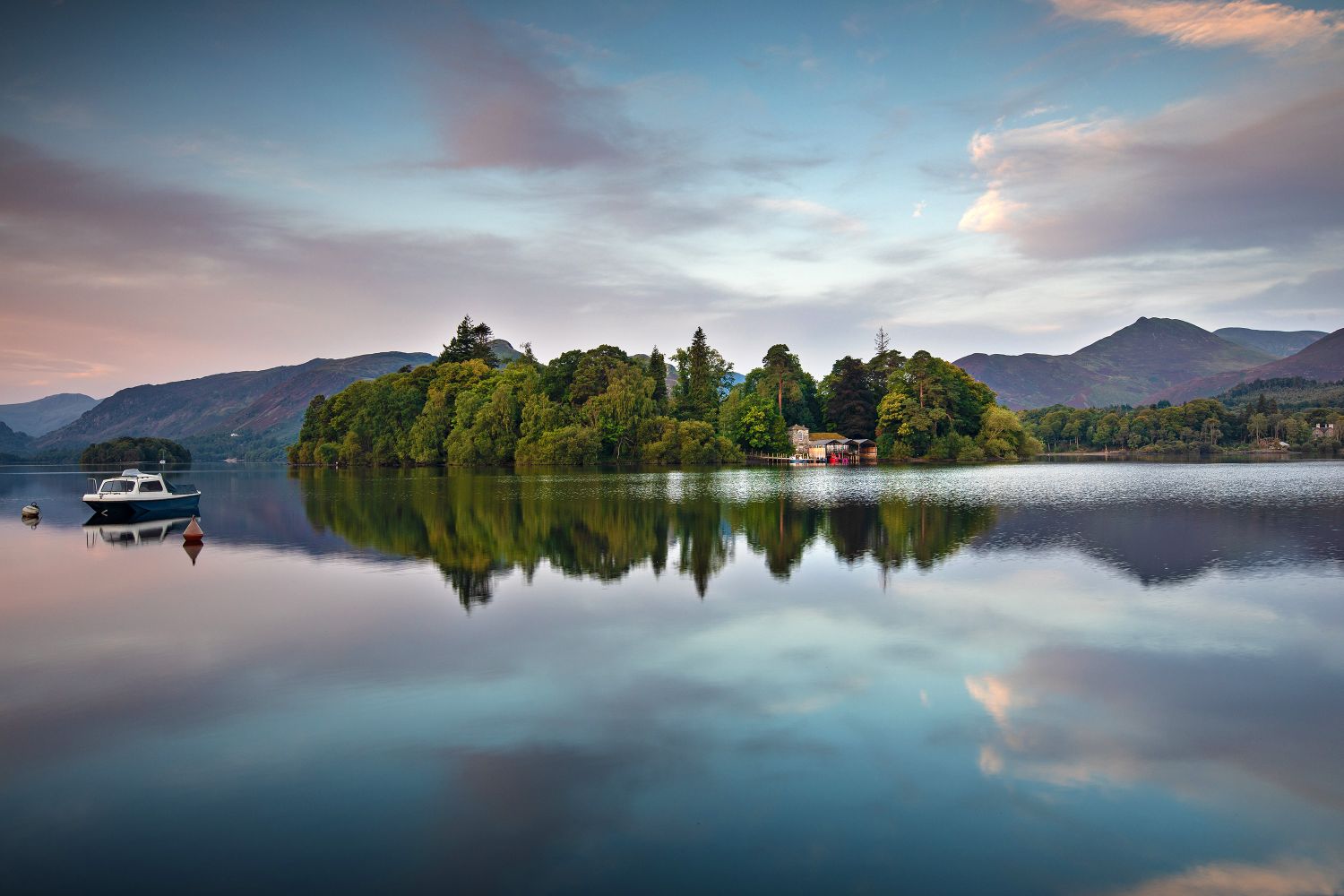 A view across Derwentwater to Catbells and Causey Pike - Martin Lawrence Photography