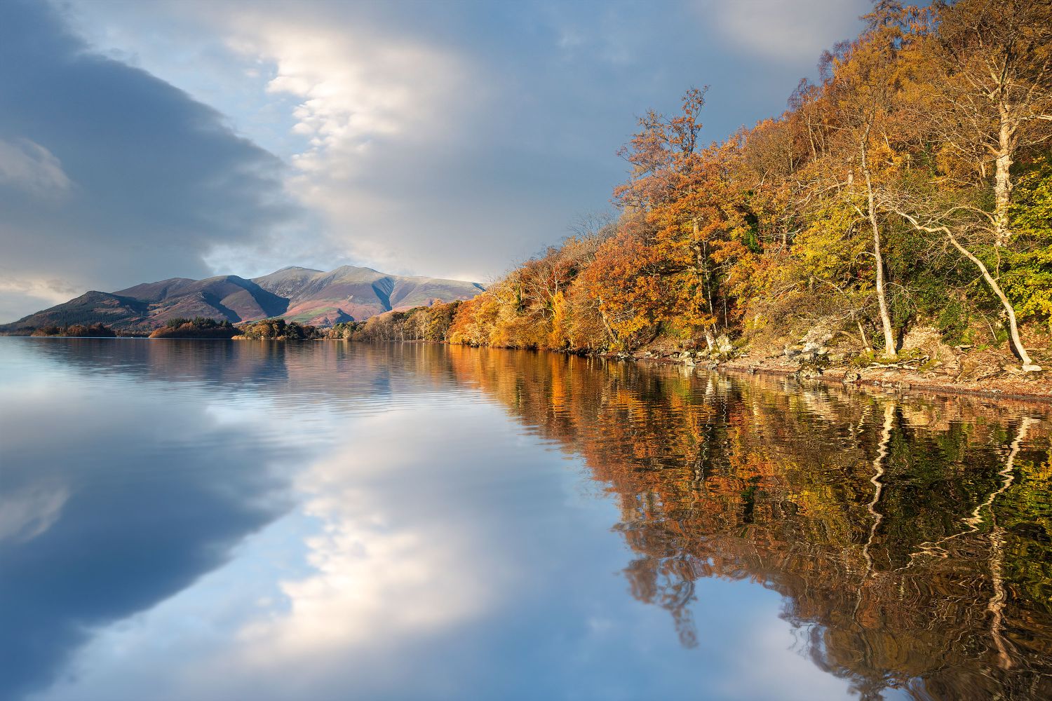 Autumn colours along Derwentwater to Skiddaw by Martin Lawrence Photography