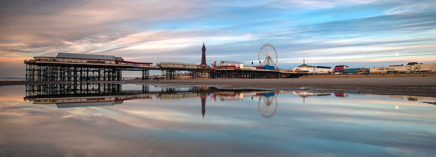 Moonrise over Central Pier Blackpool by Landscape Photographer Martin Lawrence