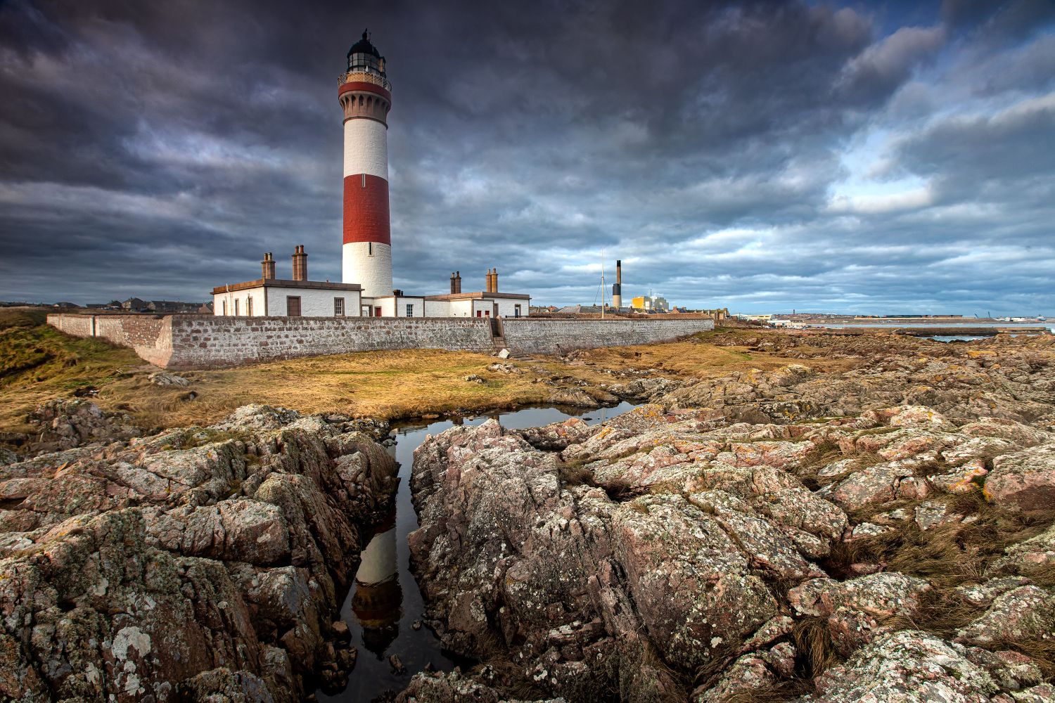 Buchan Ness Lighthouse near Boddam Aberdeenshire by Martin Lawrence Photography