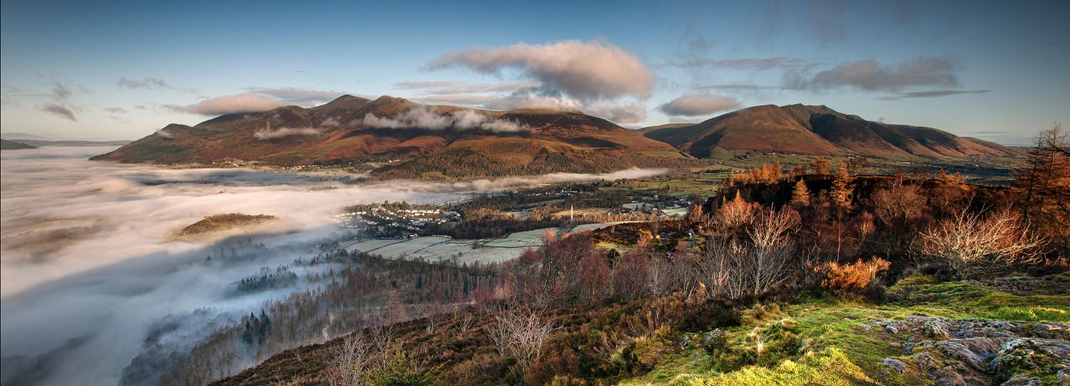 Blencathra and Skiddaw from Walla Crag by Lake District Photographer Martin Lawrence