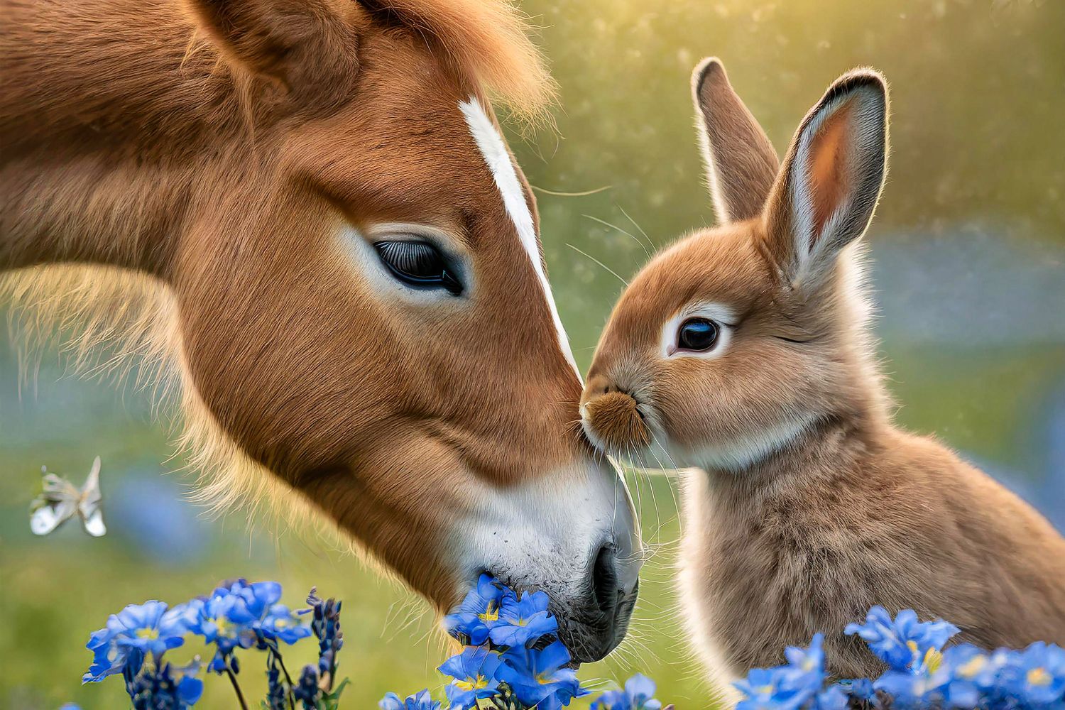 Pony and rabbit by Martin Lawrence Photography