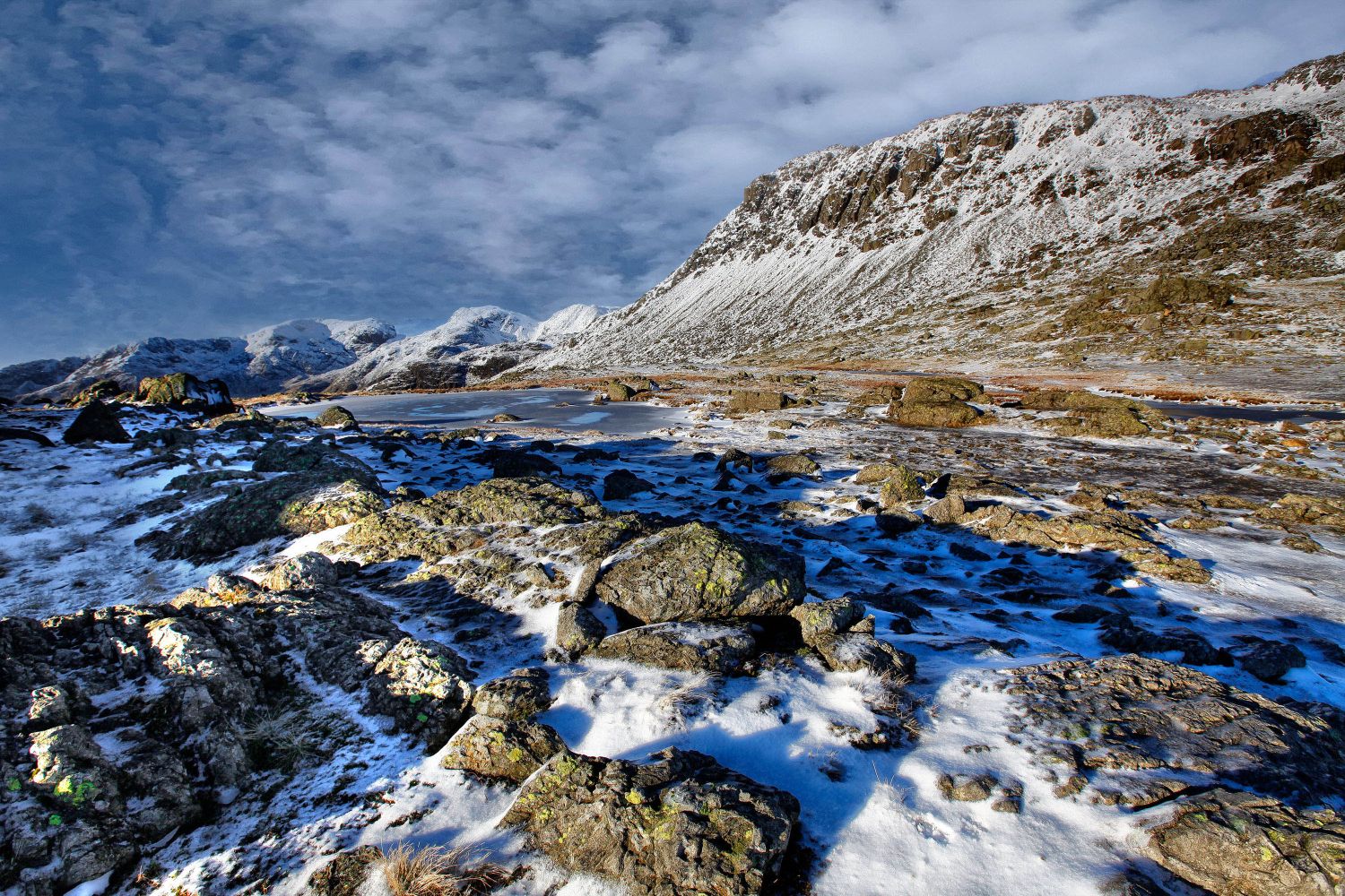 Scafell Pike and Bowfell from Three Tarns by Martin Lawrence Photography