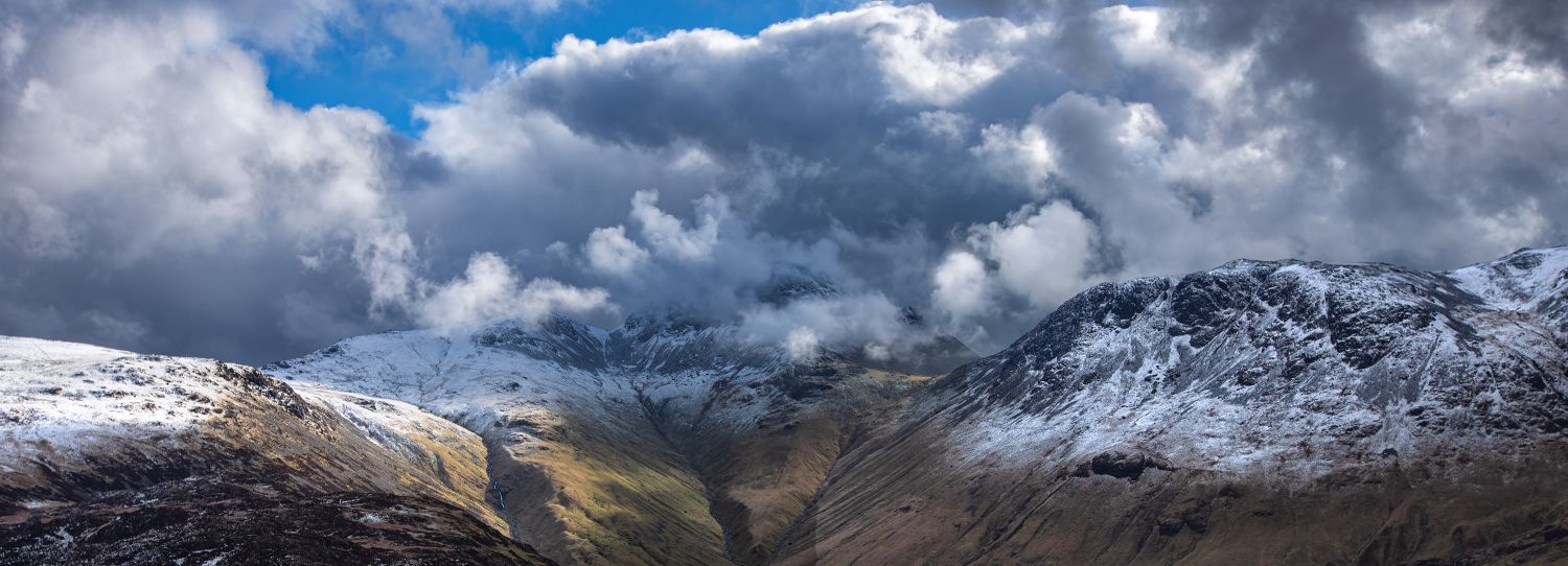 A panoramic view of Green Gable, Great Gable and Kirk Fell from Haystacks summit by Martin Lawrence