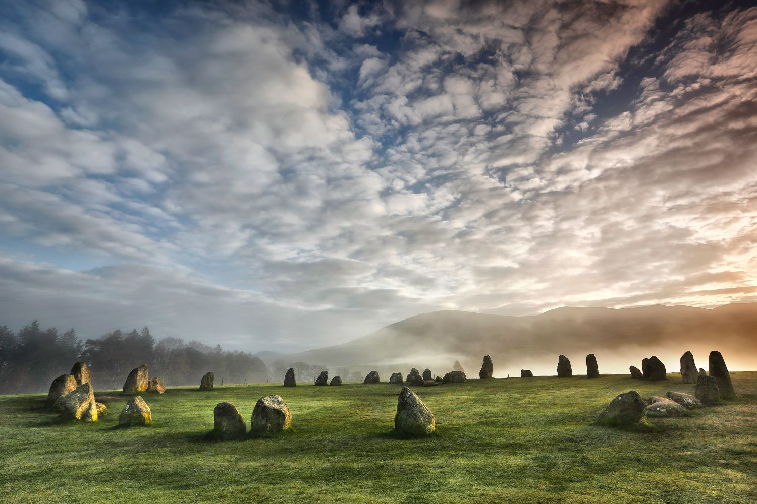 Mist around Clough Head and Castlerigg Stone Circle by Martin Lawrence Photography
