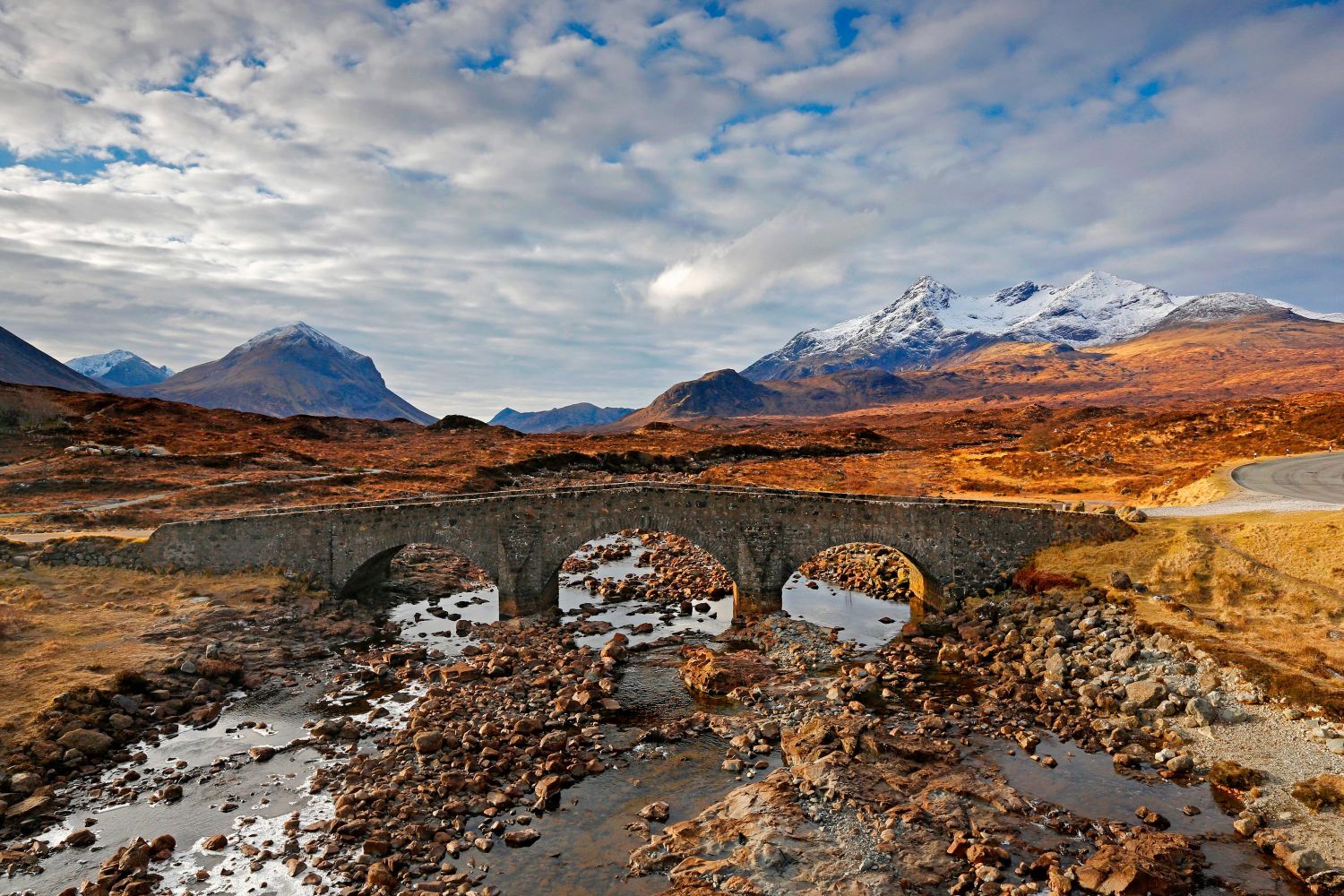 Bla Bheinn and the Cuillin from Sligachan Bridge