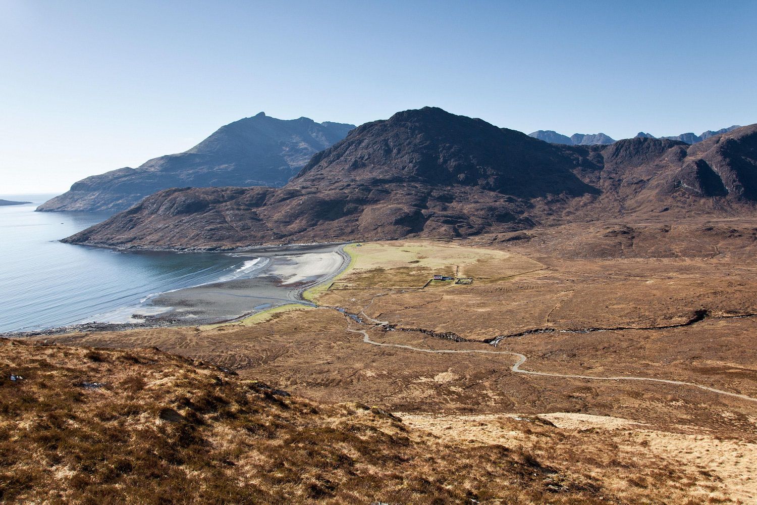 Camasunary Bay and Sgurr Na Stri from Am Mam Pass