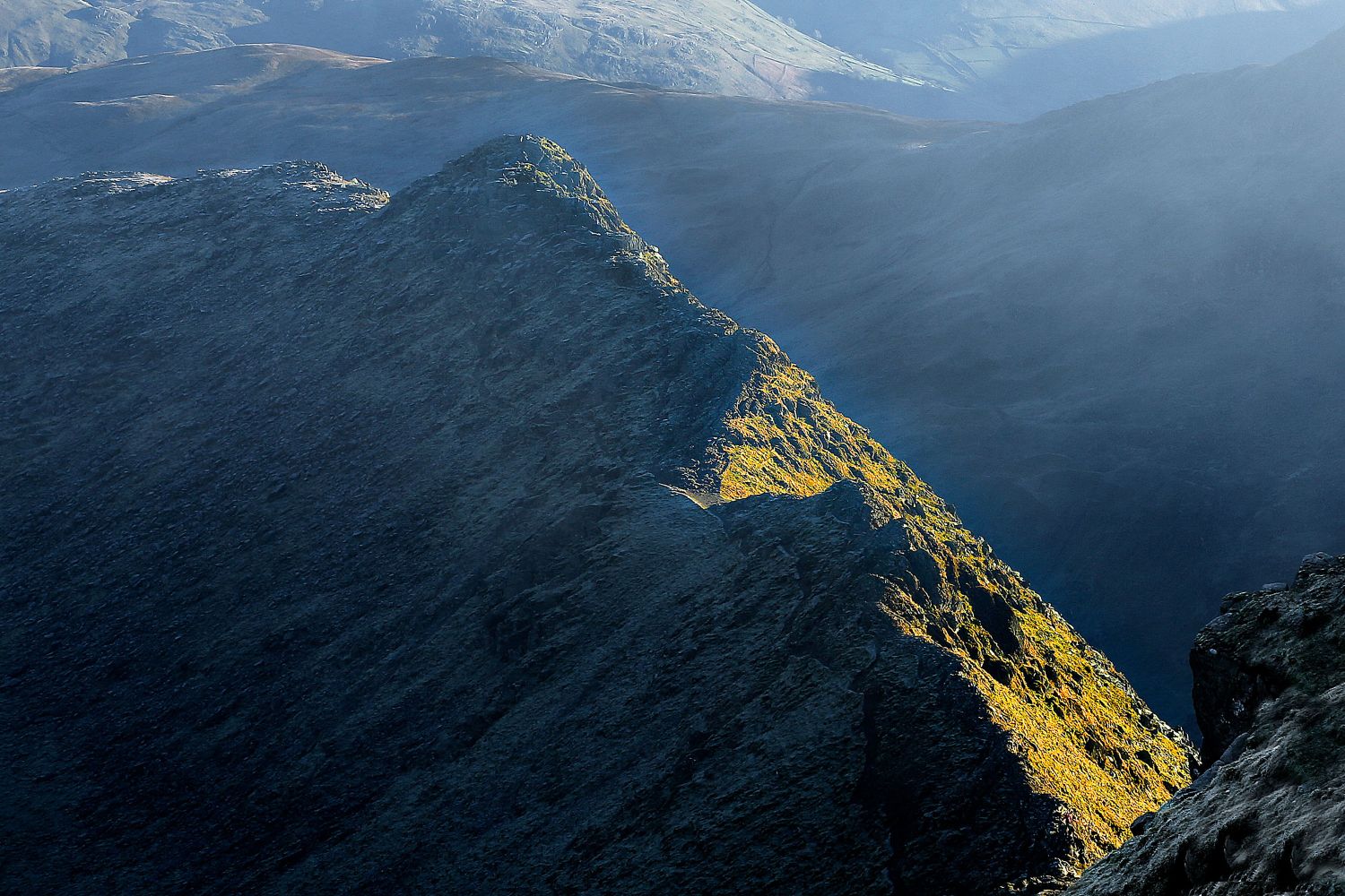 Early morning light catches Striding Edge by Martin Lawrence Photography