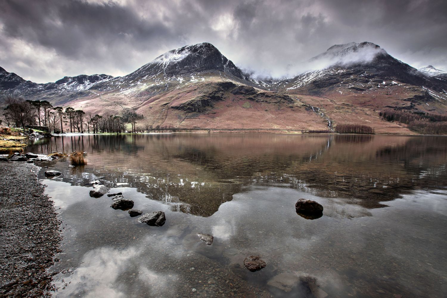 Melting snow on High Crag above Buttermere