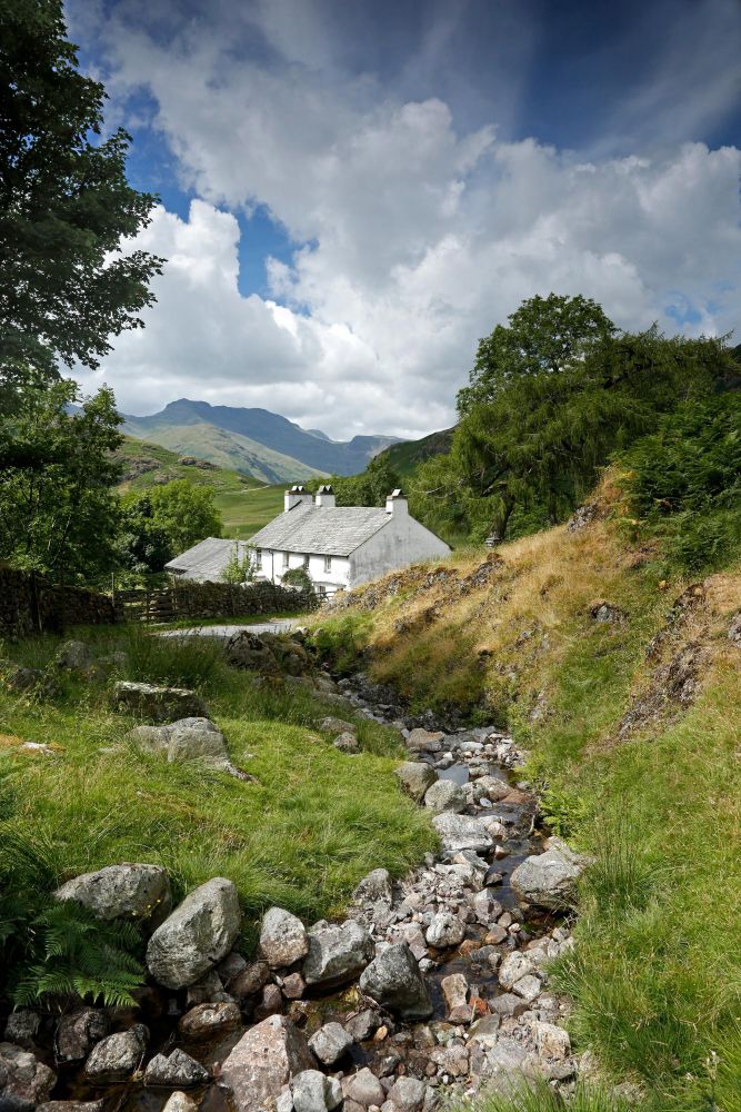 Blea Tarn House and Bowfell from Little Langdale