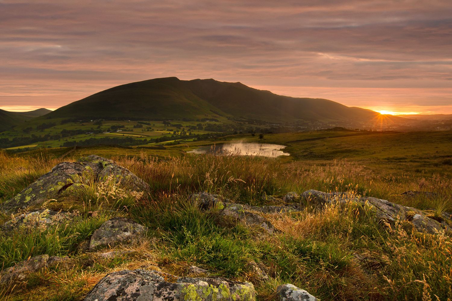 Sunrise over Blencathra from Tewet Tarn