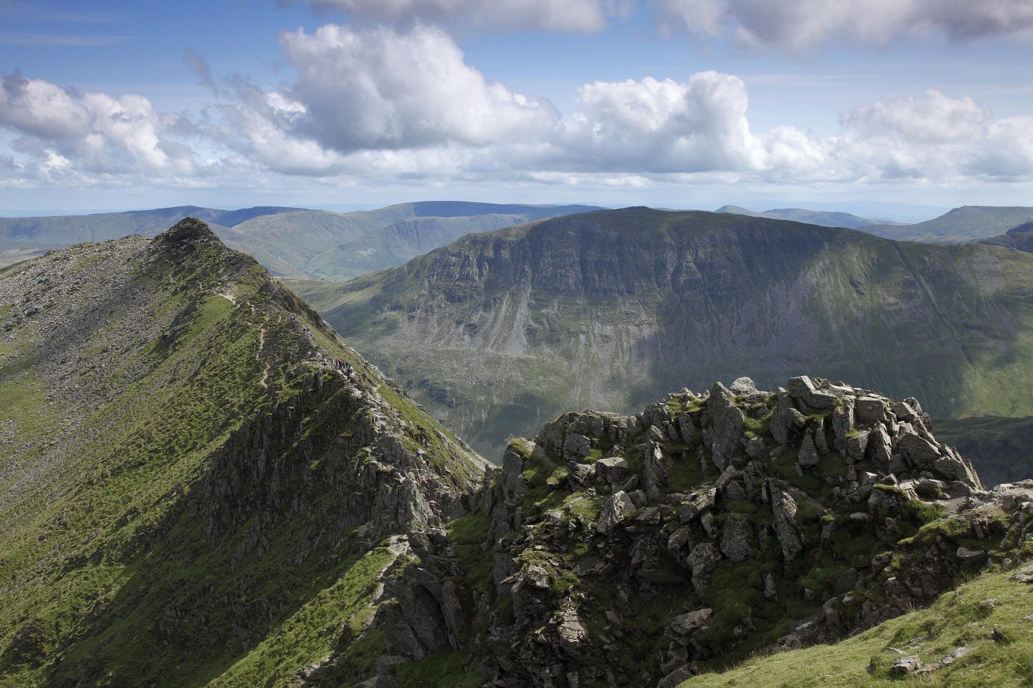 Striding Edge and St Sunday Crag taken from Helvellyn summit