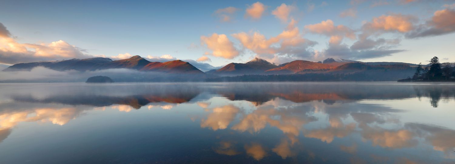 Mist over Derwentwater and the Newlands Fells