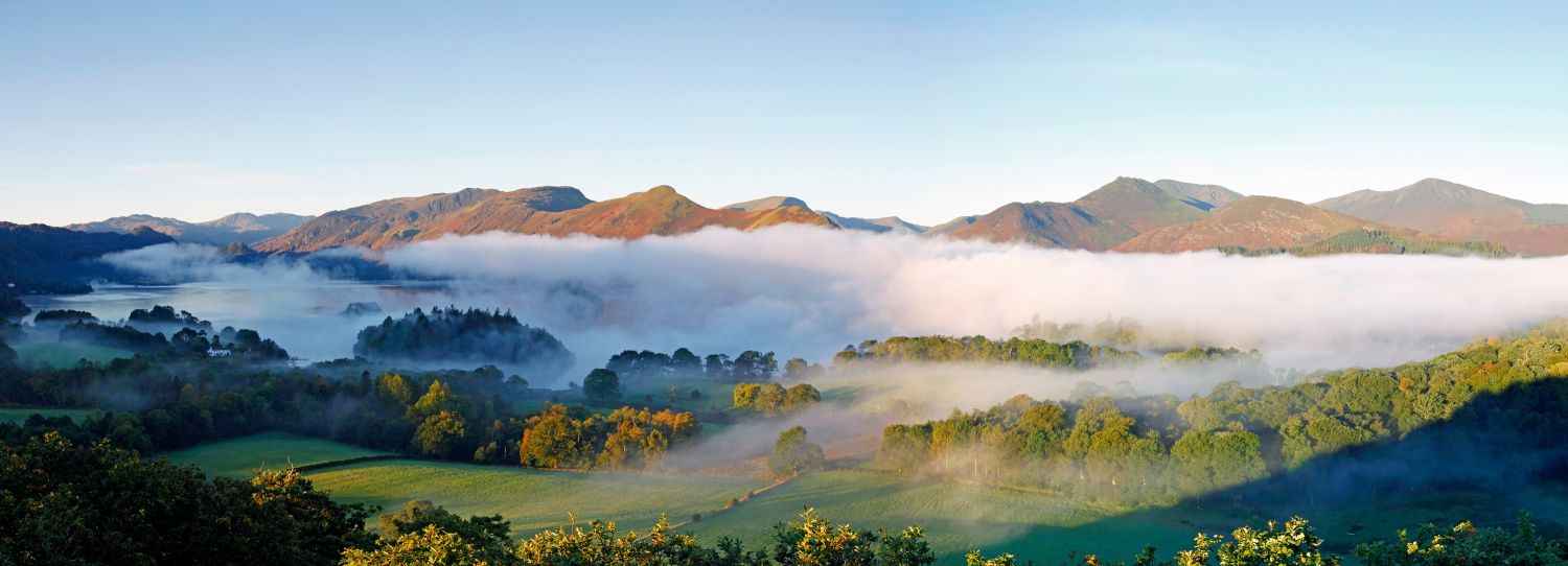 Morning mist on Derwentwater from Castlehead