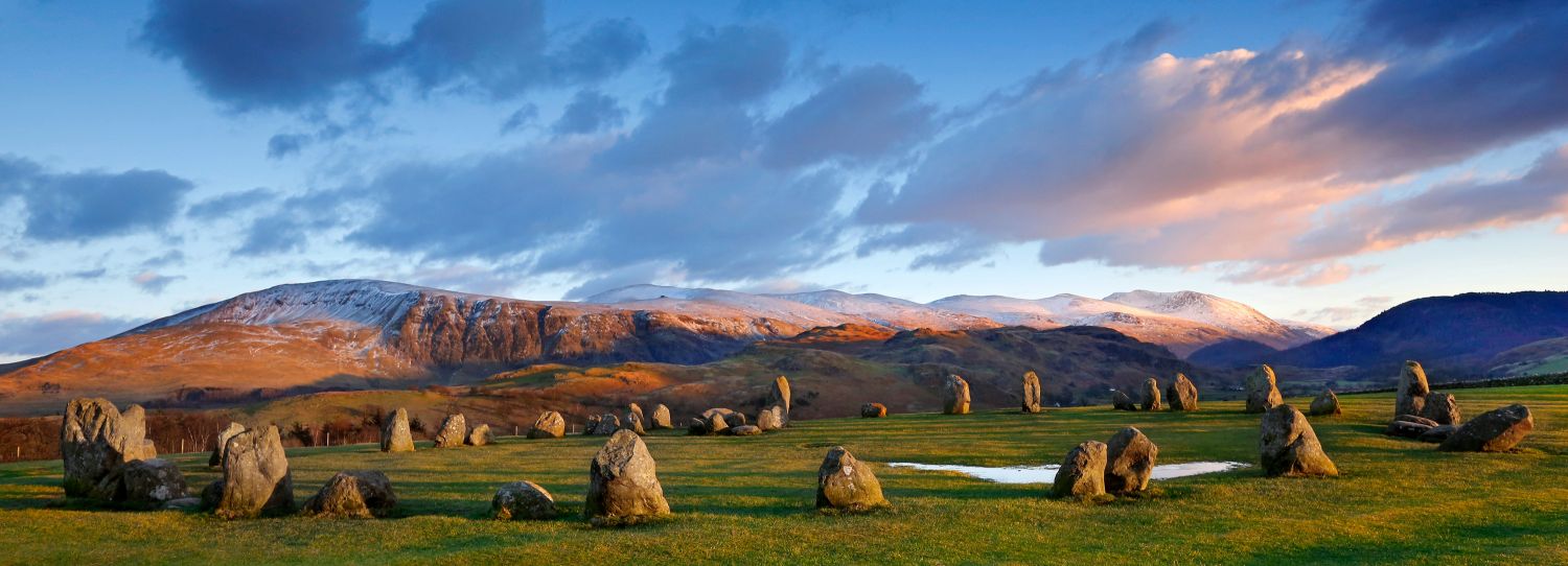 Winter sunset over Castlerigg Stone Circle