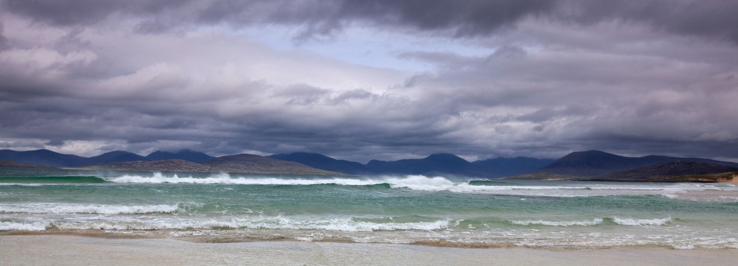 View to Taransay from Seilibost Beach, Isle of Harris.