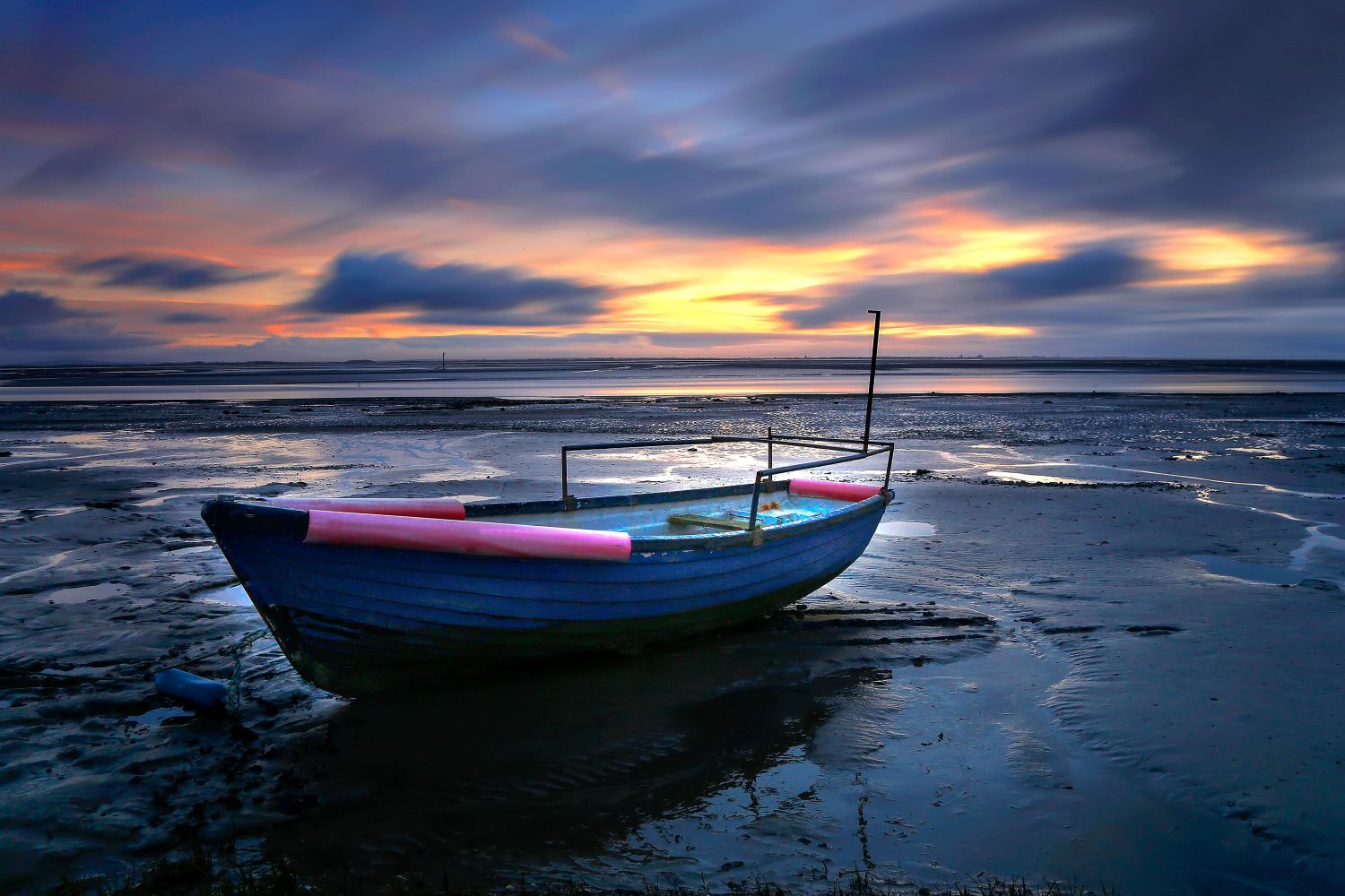  Boat Left High and Dry on the Ribble Estuary at Lytham