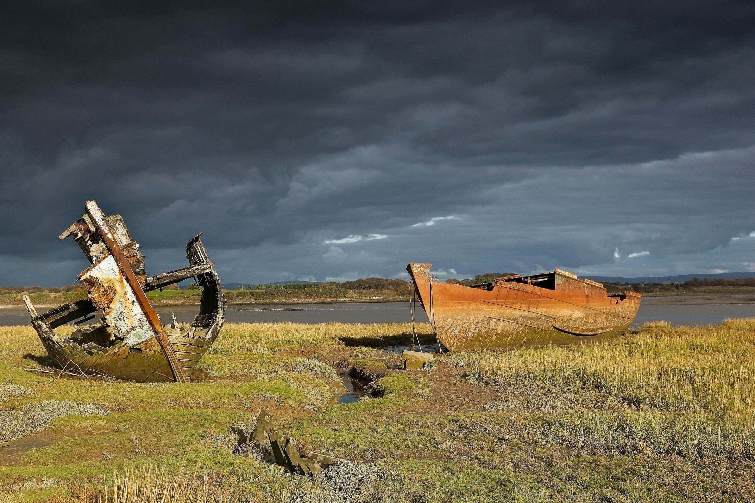 The wrecks at Fleetwood Marshes in Lancashire