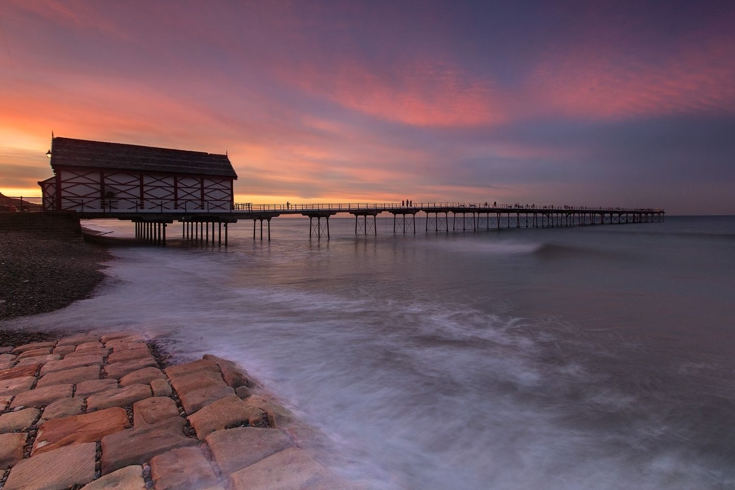 Sunset over Saltburn Pier, North Yorkshire