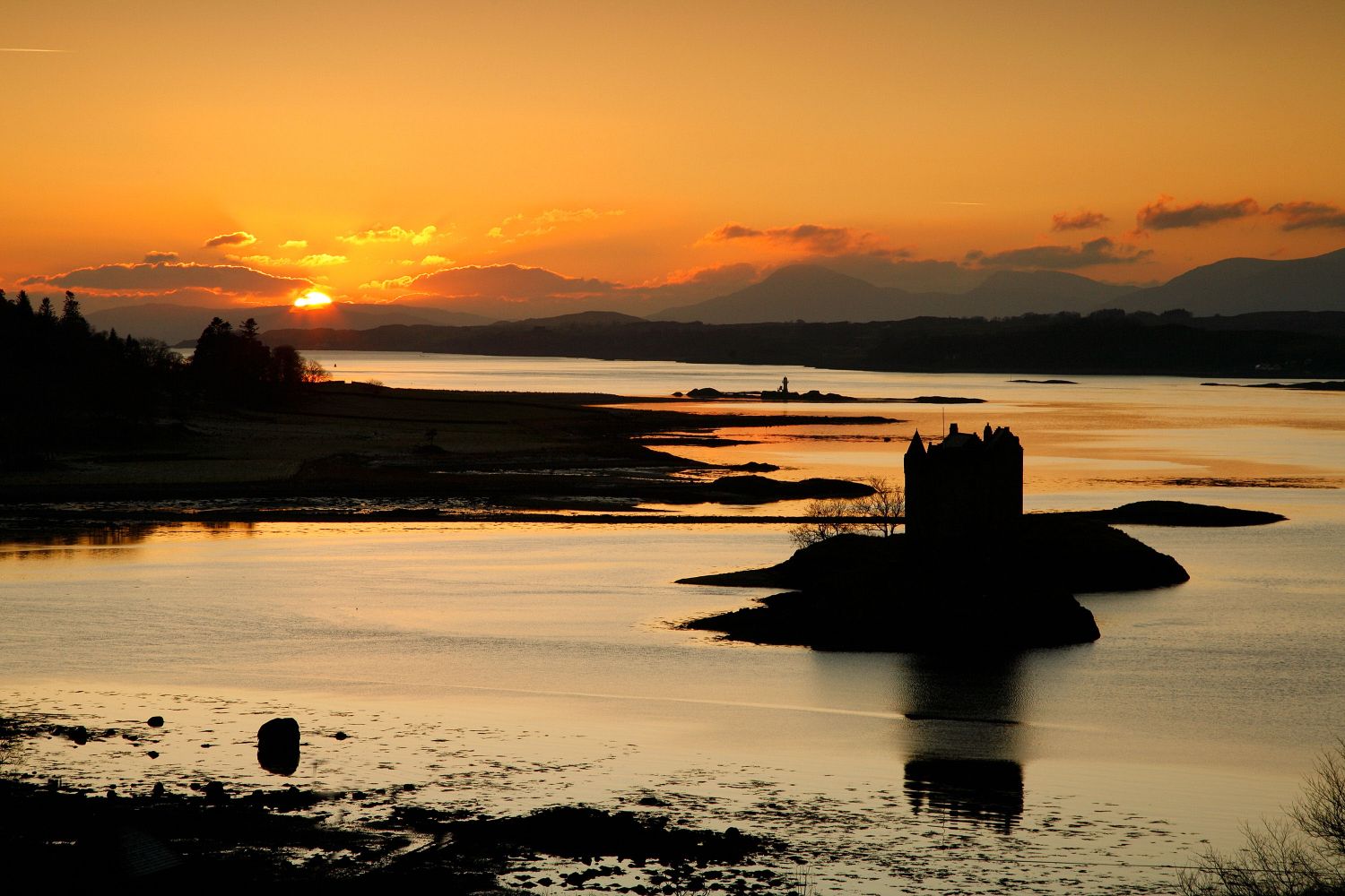 Sunset over Castle Stalker, Loch Linnhe